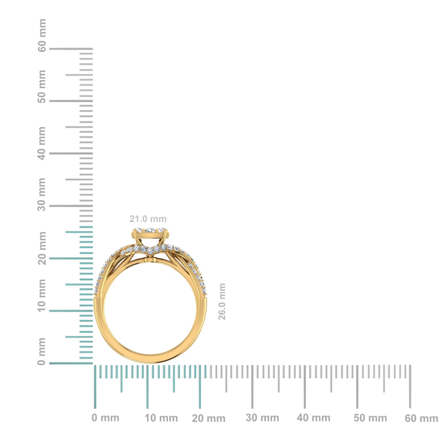Royal Jewelry 14K Yellow Gold Round Diamond Womens Ring 3/4 Cttw
