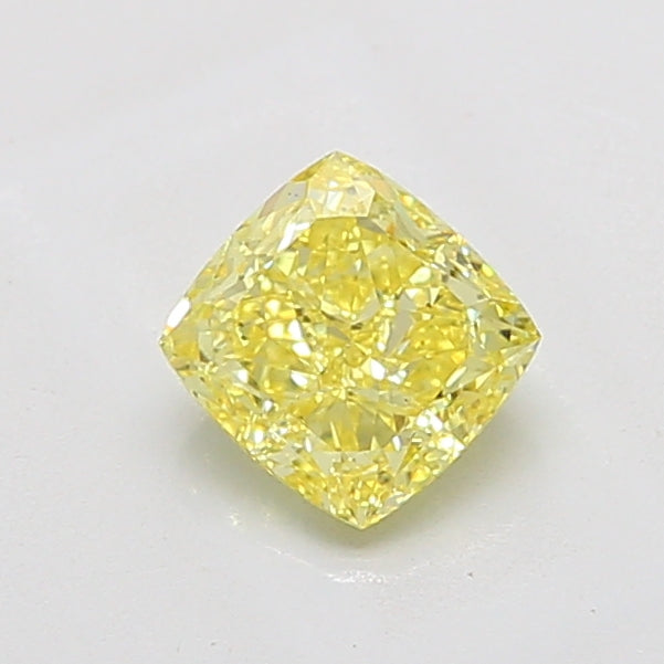Bhimani 1.50ct Cushion Cut Lab-Grown Diamond Fancy Vivid Yellow