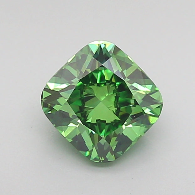 Bhimani Cushion 1.00ct Fancy Vivid Green Lab-Grown Diamond VS1